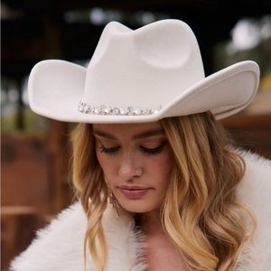 COPY - 12thTribe Tennessee Ivory Cowboy Hat with Rhinestone Band